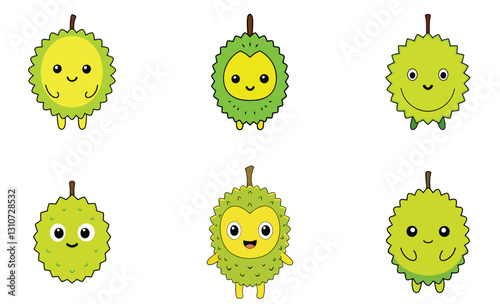 Cute durian cartoon vector
