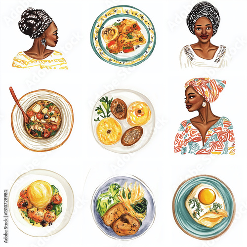 food, africanfood, pizza, vector, icon, illustration, cake, cartoon, set, healthy, restaurant, vegetables, symbol, cheese, design, meat, collection, delicious, eating, meal, chicken, cooking, cuisine,