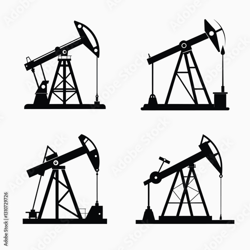 Oil Pump vector silhouette, 