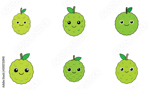 Cute custard apple cartoon vector