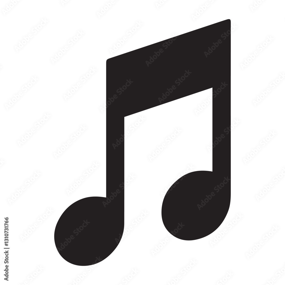 A vector silhouette minimalist design, a full black image of a Music note vector with a white background A vector silhouette minimalist design, a full black image of a Music note vector with a white background