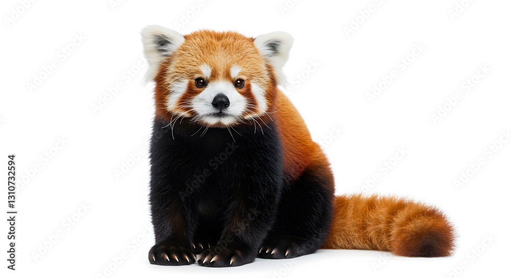 red panda on white background