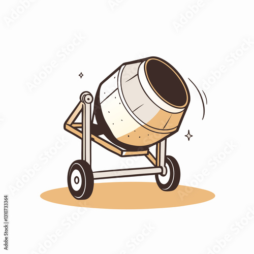 Artistic illustration of a concrete mixer