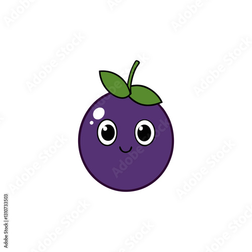 Cute acai berry cartoon vector