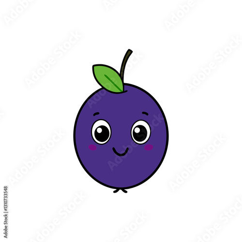 Cute acai berry cartoon vector