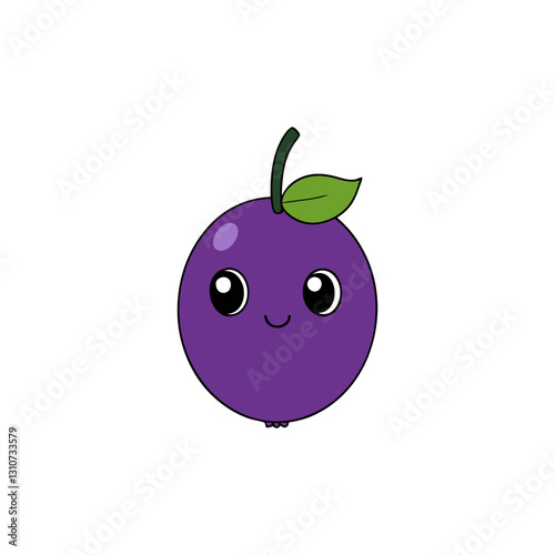 Cute acai berry cartoon vector