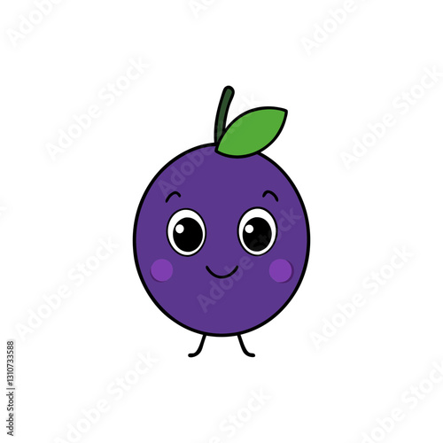 Cute acai berry cartoon vector