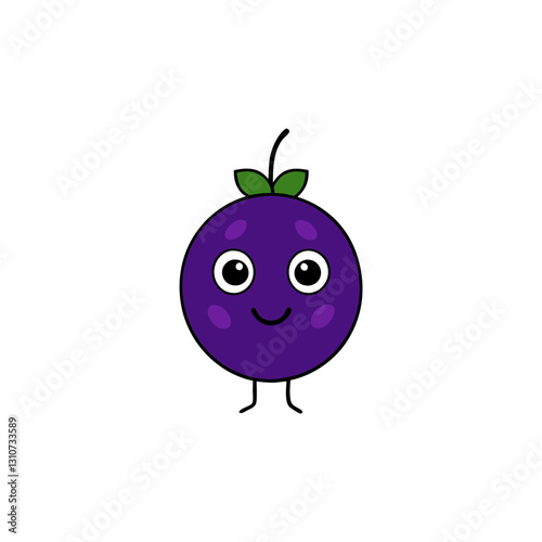 Cute acai berry cartoon vector