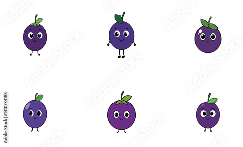 Cute acai berry cartoon vector