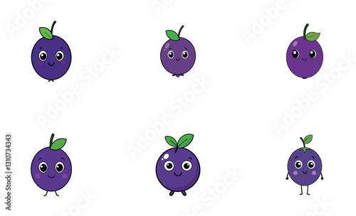 Cute acai berry cartoon vector