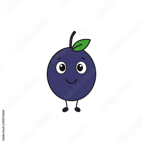 Cute acai berry cartoon vector
