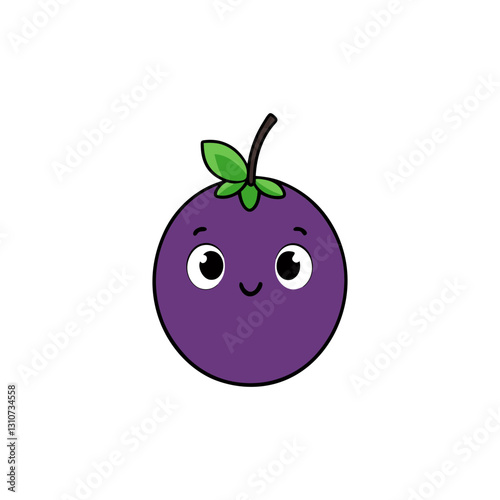Cute acai berry cartoon vector