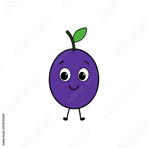 Cute acai berry cartoon vector