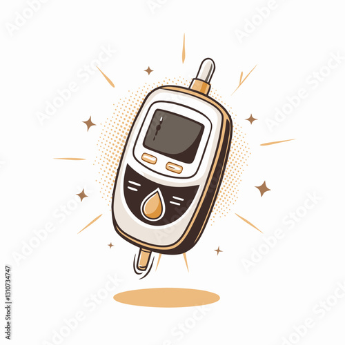 Blood glucose meter on white background, the concept of diabetes prevention,