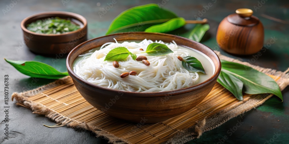 Idiyappam with coconut milk, Coconut milk, aromatic flavors Idiyappam with coconut milk, Coconut milk, aromatic flavors