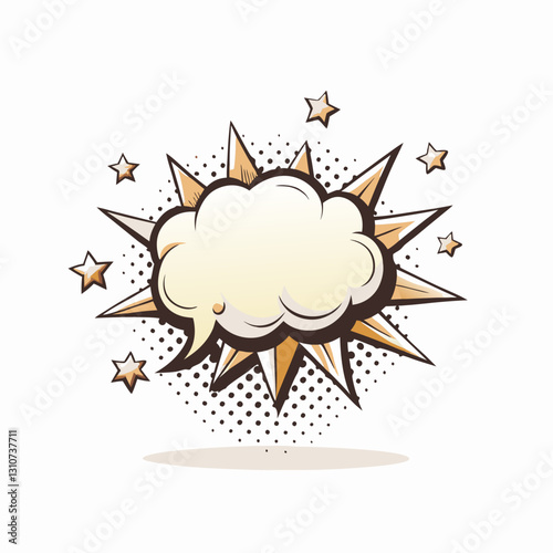 Comic speech bubble with starburst, pop art style