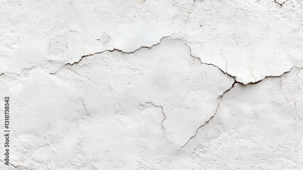 Fototapeta premium White Cracked Textured Wall Surface Background