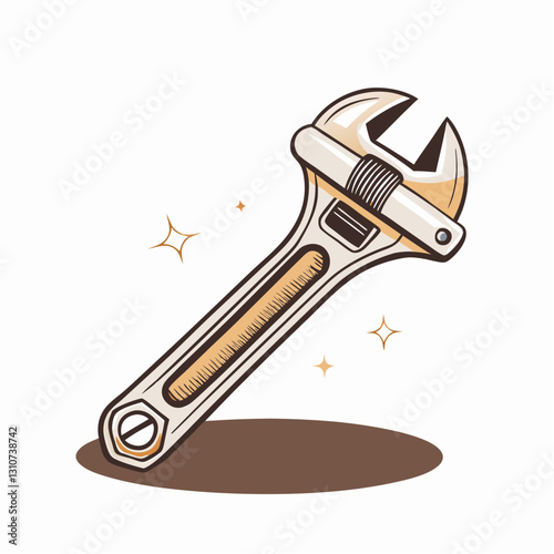 Adjustable wrench on transparent background, repair shop, car repair, plumber, plumbing services