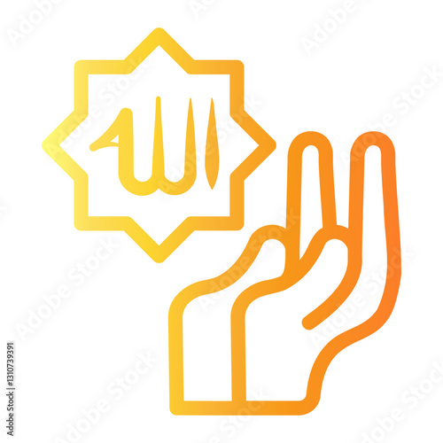 allah Line Gradient Icon