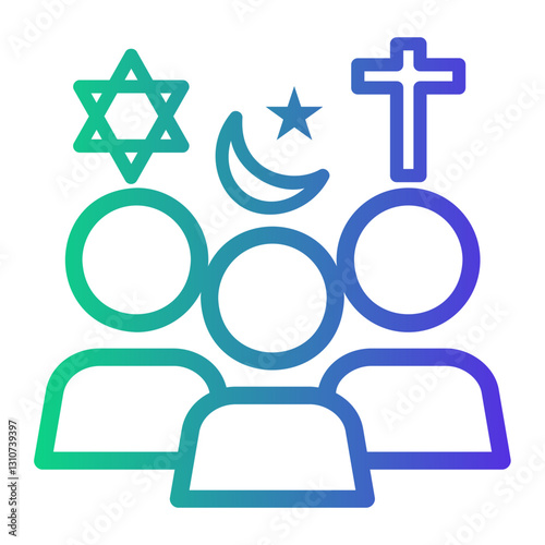 religion Line Gradient Icon