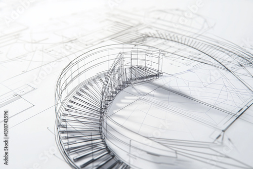 Architectural drawings of the project of a modern office building. generativa IA