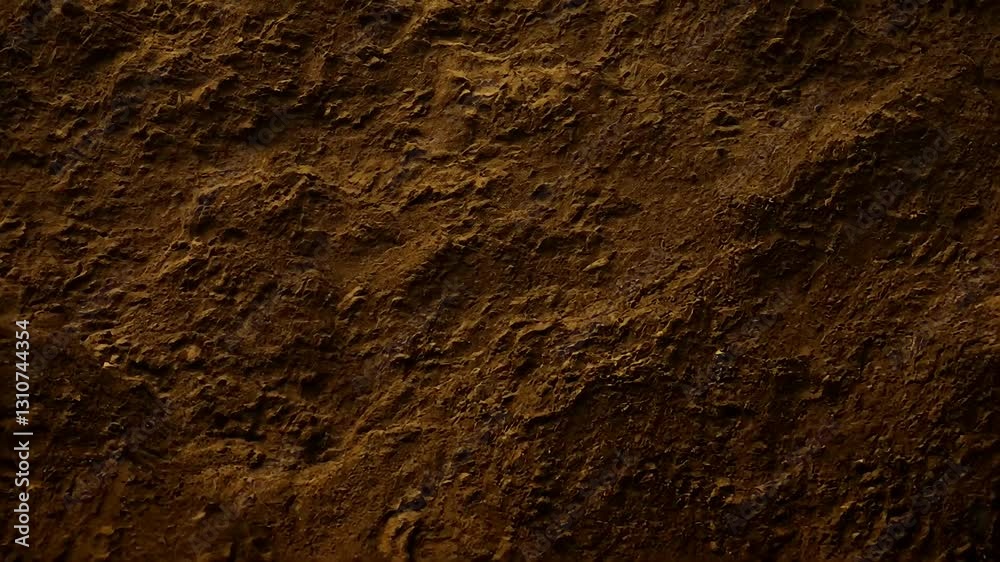 high resolution motion background featuring textured abstract earth tones resembling rough soil surface creating artistic futuristic sci fi inspired visual effect HD