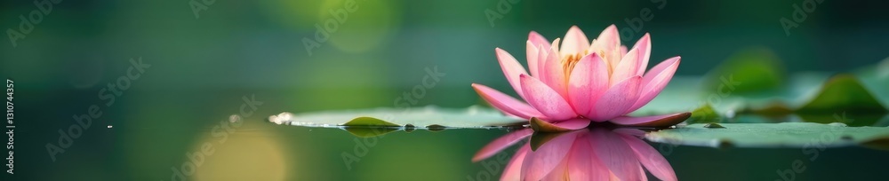Reflection of water lily in lake with soft focus, reflection, plant, soft focus Reflection of water lily in lake with soft focus, reflection, plant, soft focus
