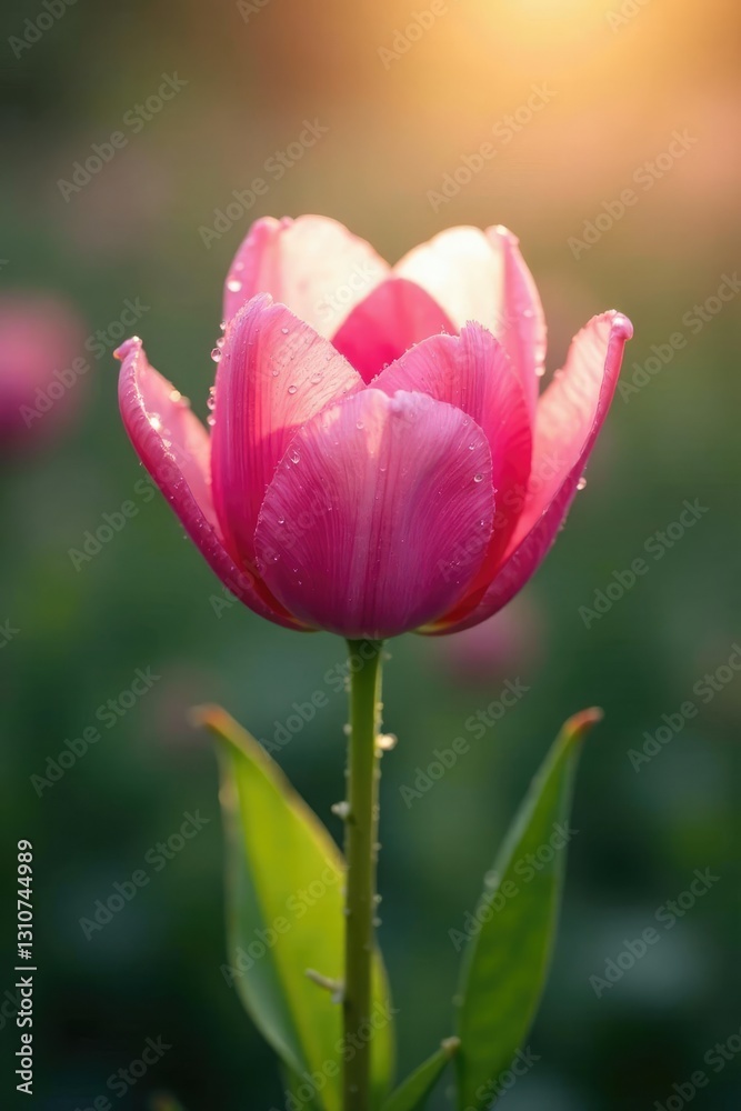 Soft pink petals unfolding in the morning dew, landscape, floral Soft pink petals unfolding in the morning dew, landscape, floral