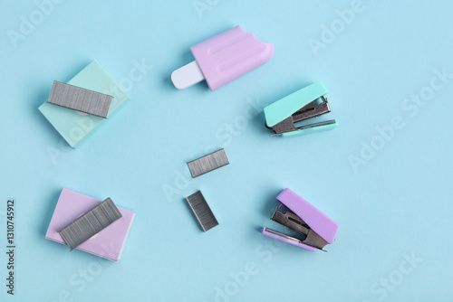 Different staplers with sta...