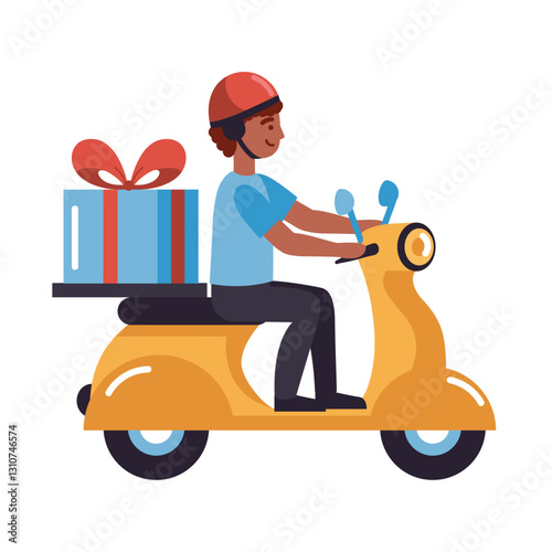 Motorcycle Delivery Gift Box Icon