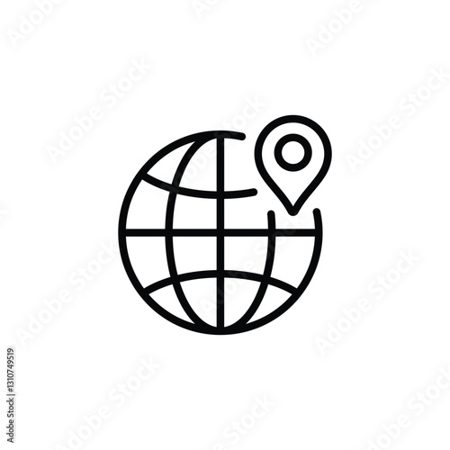 Globe Icon vector illustration, Go to web symbol icon