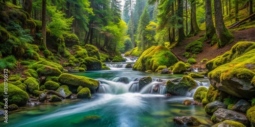 Oregon Opal Creek Wilderness: Candid Nature Photography - Lush Forest Scene
