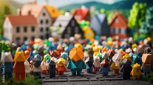 Wallpaper Mural Cheerful group of friends standing in a field surrounded by lush green grass and beautiful blue sky on a sunny day Torontodigital.ca