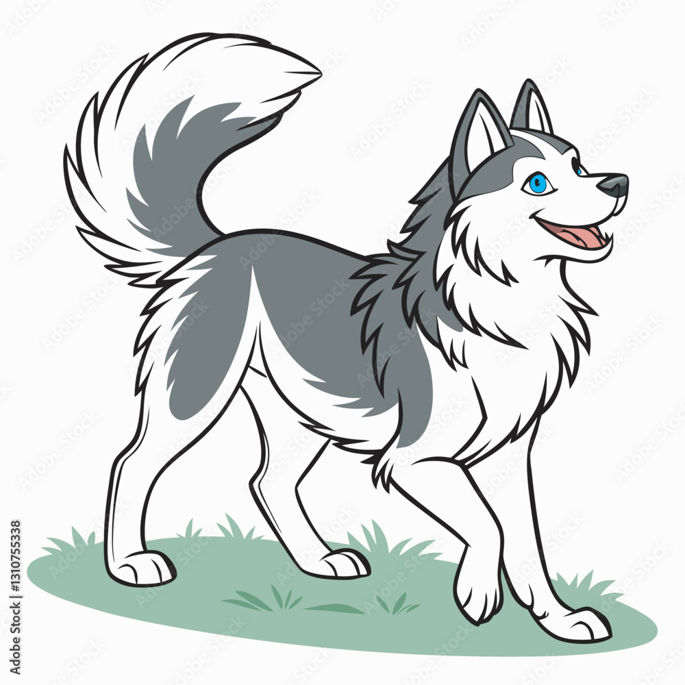 Naklejka premium Siberian Husky Dog Vector