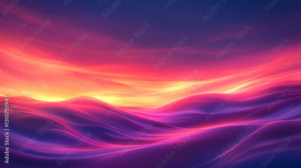 Obraz premium Vivid and colorful abstract landscape with bright flowing skies