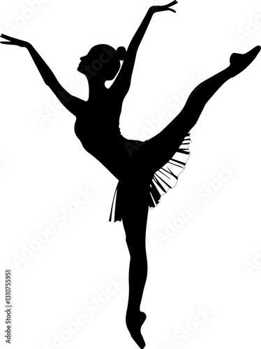 발레 하는 여자 실루엣 벡터 일러스트