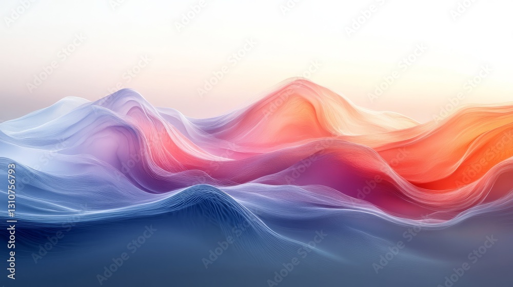 Obraz premium Colorful abstract waves flow across the picture creating an artful design