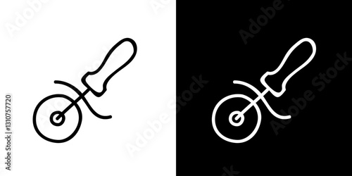Cookie cutter icon. Kitchen utensils. Household appliances. Black and white images. Line icons. Silhouettes.