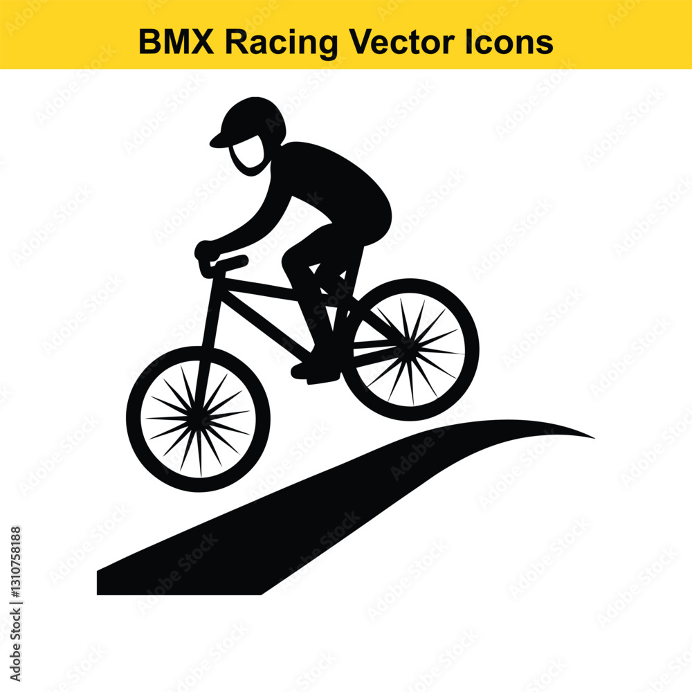 Naklejka premium BMX Rider Silhouette Vector High-Flying Cycling Maneuvers. 