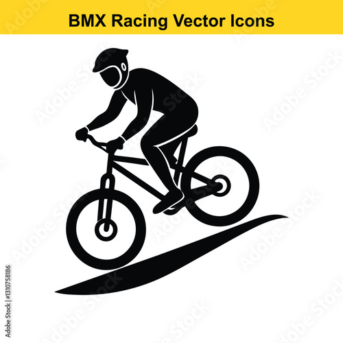 BMX Rider Silhouette Vector High-Flying Cycling Maneuvers.
