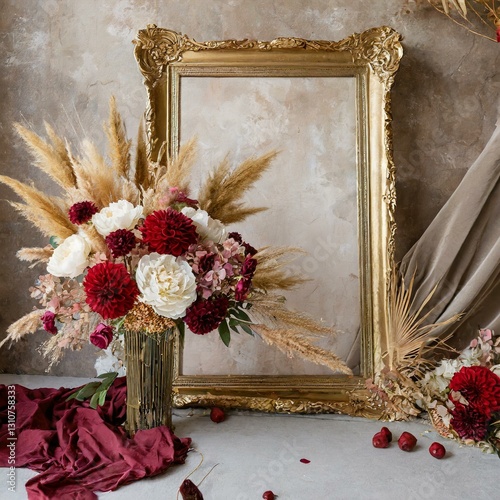 Generated imflowers, flower, decoration, bouquet, wedding, table, vase, interior, decor, rose, home, window, room, spring, arrangement, house, design, celebration, wood, roses, beauty, photo
