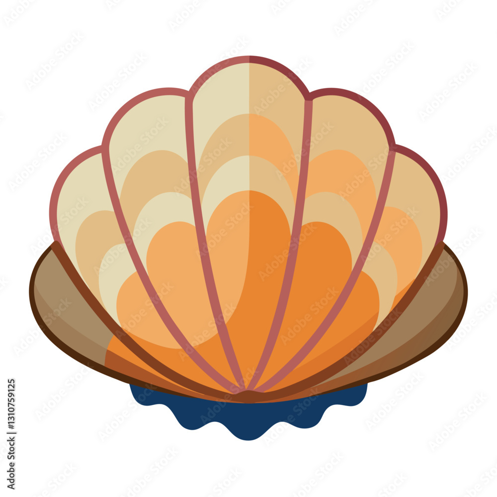 Illustration-of-clam-isolated-on-white-background. Illustration-of-clam-isolated-on-white-background.