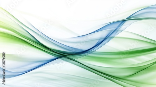 Wallpaper Mural Modern digital wave pattern in blue and green, elegant curved lines creating a futuristic tech-inspired background with a sleek look Torontodigital.ca