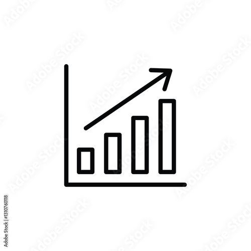 growing graph icon vector. Growths chart collection icon