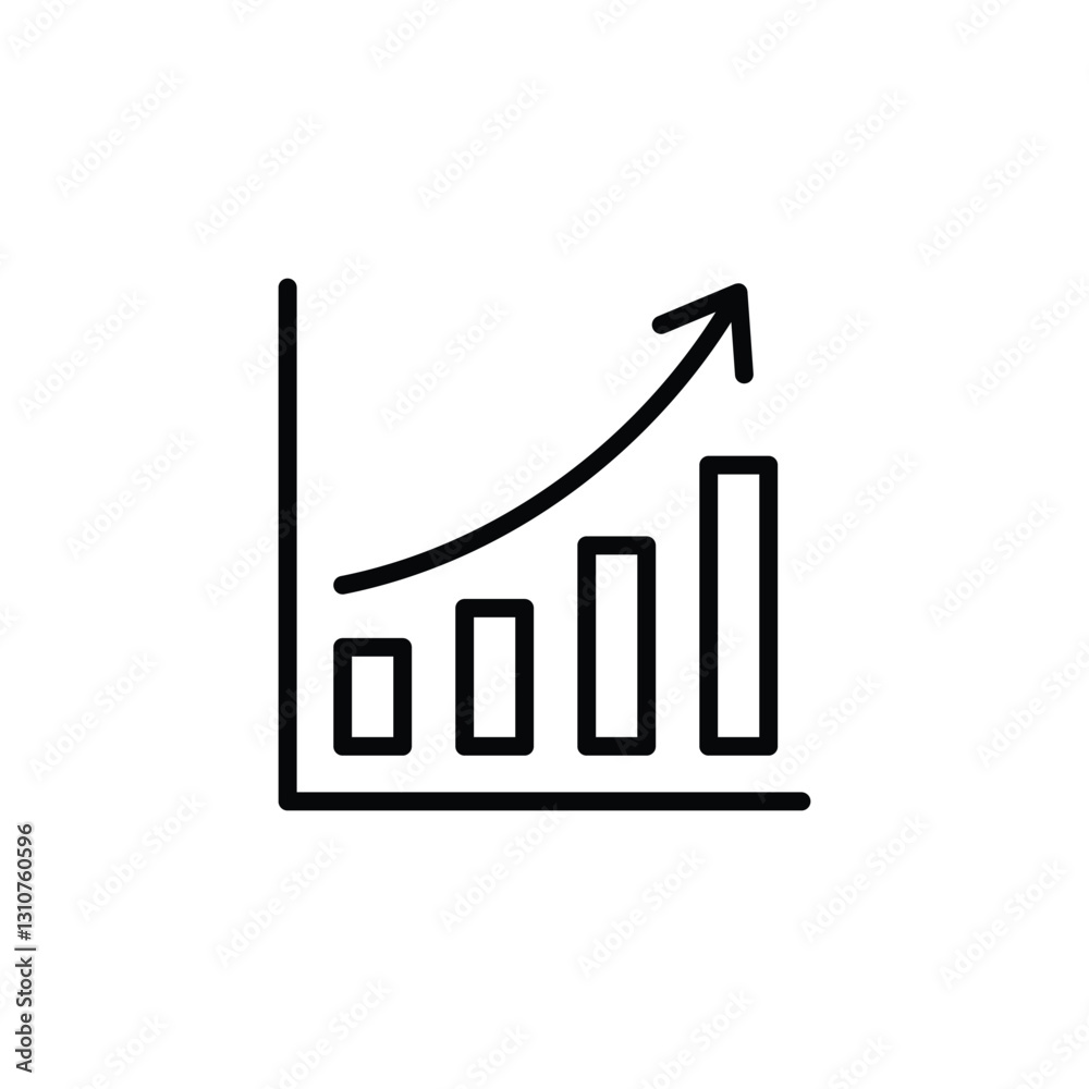 growing graph icon vector. Growths chart collection icon growing graph icon vector. Growths chart collection icon