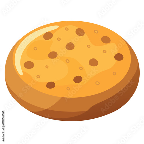 Illustration of focaccia isolated on white background. 