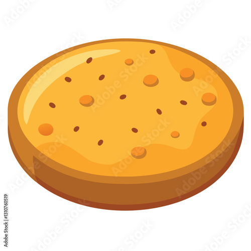 Illustration of focaccia isolated on white background. 
