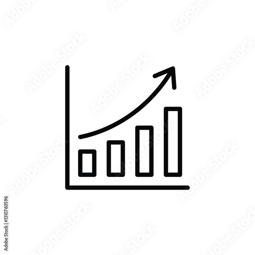 growing graph icon vector. Growths chart collection icon