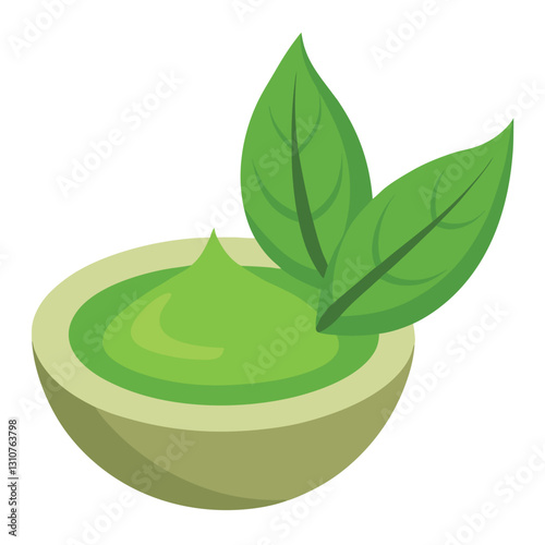 Illustration of pesto isolated on white background.