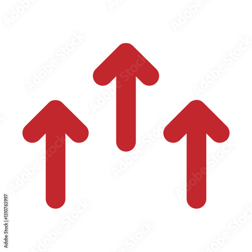 Upward Movement Vector Flat Icon Design